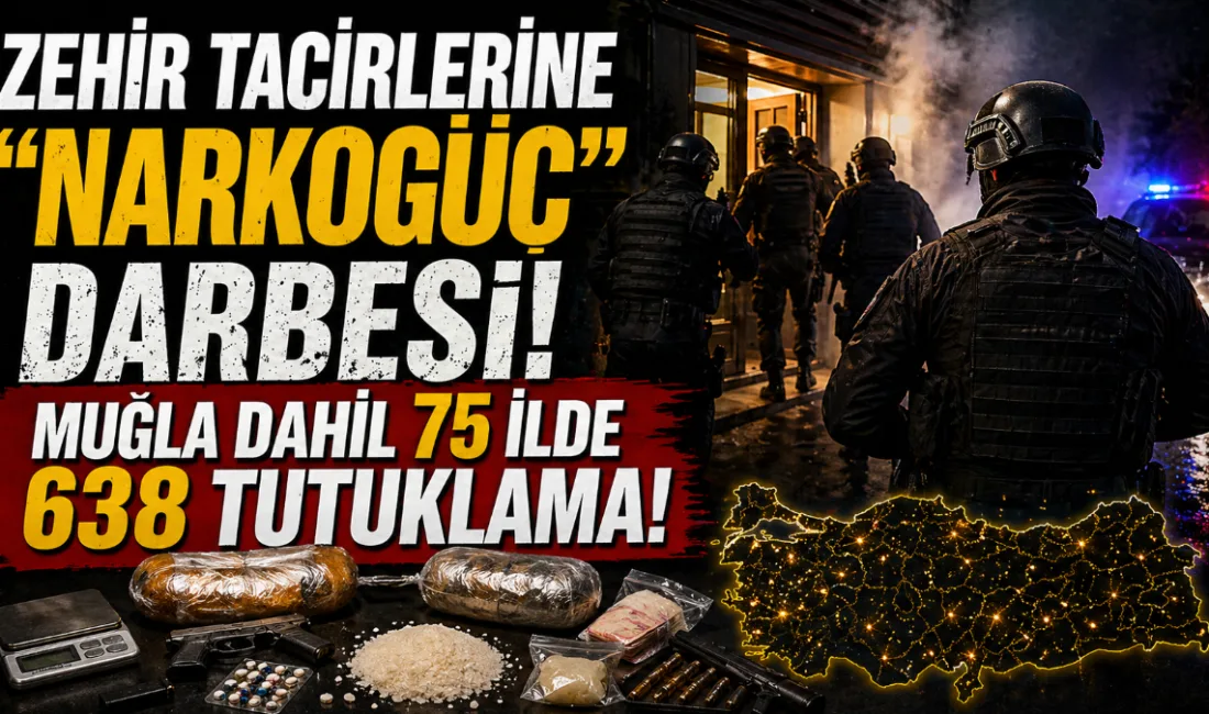 Muğla dahil 75 ilde eş zamanlı düzenlenen dev narkotik operasyonunda