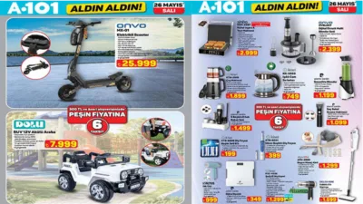 A101 market zincirinin 26 Mayıs 2026 tarihli "Aldın Aldın" aktüel