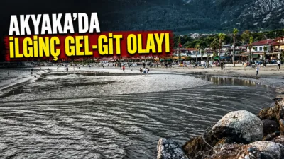 Muğla'nın Ula ilçesine bağlı Akyaka Mahallesi'nde deniz suyunun aniden 80-100