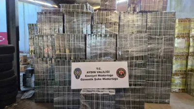 Aydın’ın Sultanhisar ilçesinde polis ekiplerince bir depoya düzenlenen operasyonda piyasa