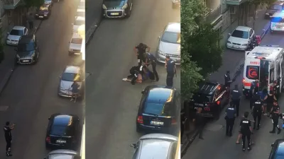 Aydın’ın Efeler ilçesinde elindeki samuray kılıcıyla sokakta gezerek kendine zarar