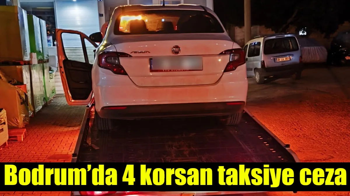 Muğla'nın Bodrum ilçesinde korsan taksi taşımacılığına yönelik düzenlenen denetimlerde suçüstü