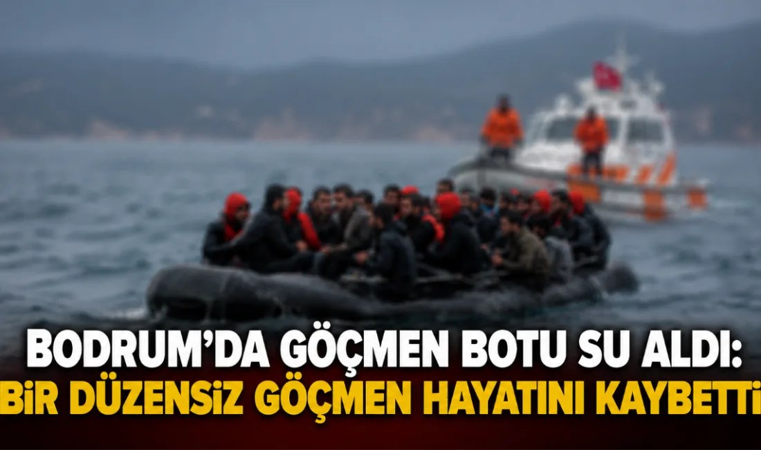 Muğla'nın Bodrum ilçesi açıklarında su alarak batma tehlikesi geçiren lastik