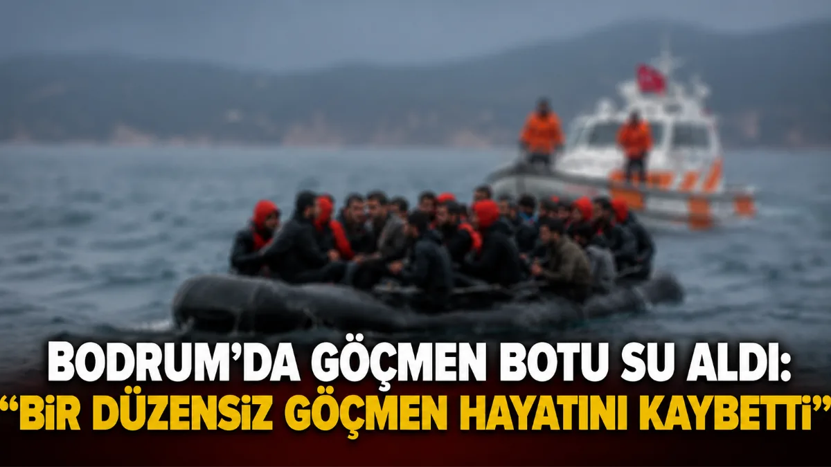 Muğla'nın Bodrum ilçesi açıklarında su alarak batma tehlikesi geçiren lastik
