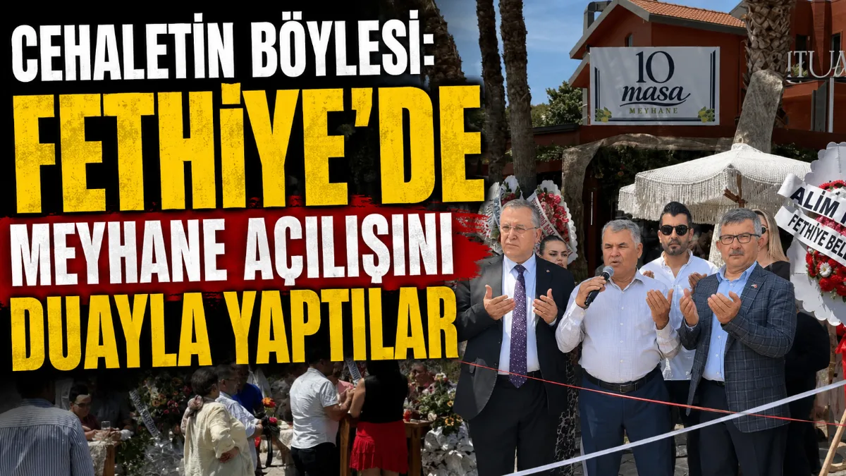 Fethiye’de bir meyhanenin dualarla gerçekleştirilen açılış töreni, sosyal medyada paylaşılan