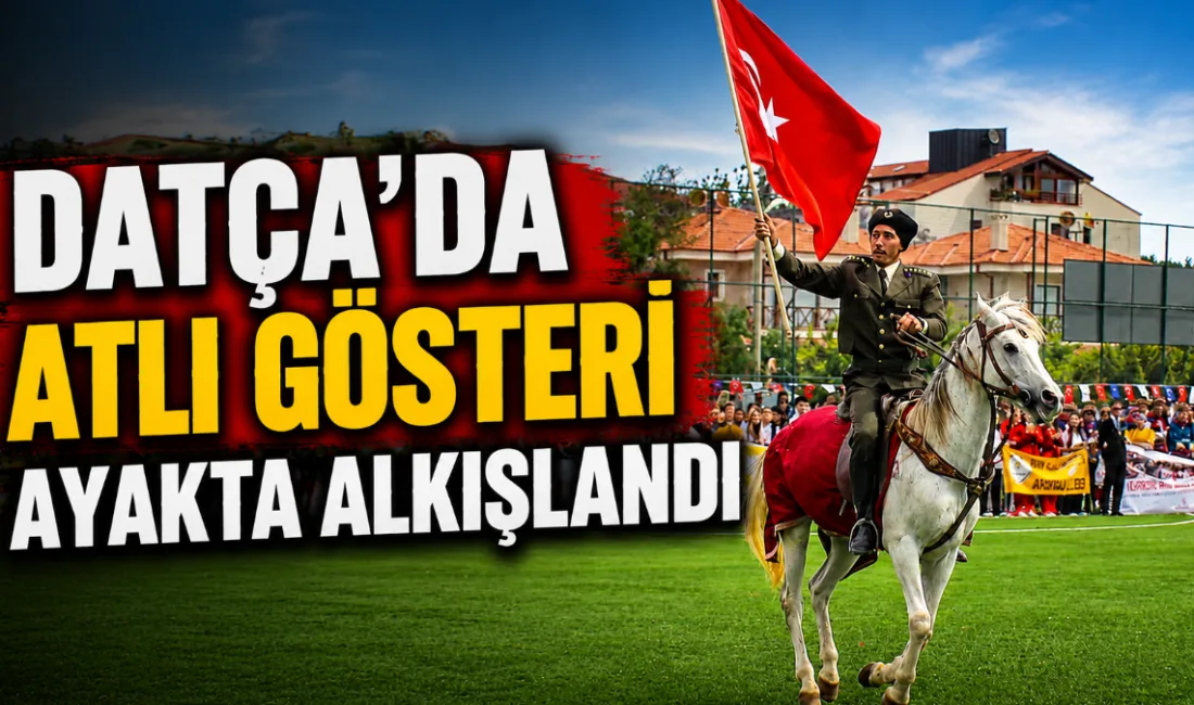 Muğla'nın Datça ilçesinde düzenlenen 19 Mayıs kutlamalarında öğrencilerin gösterileri yoğun