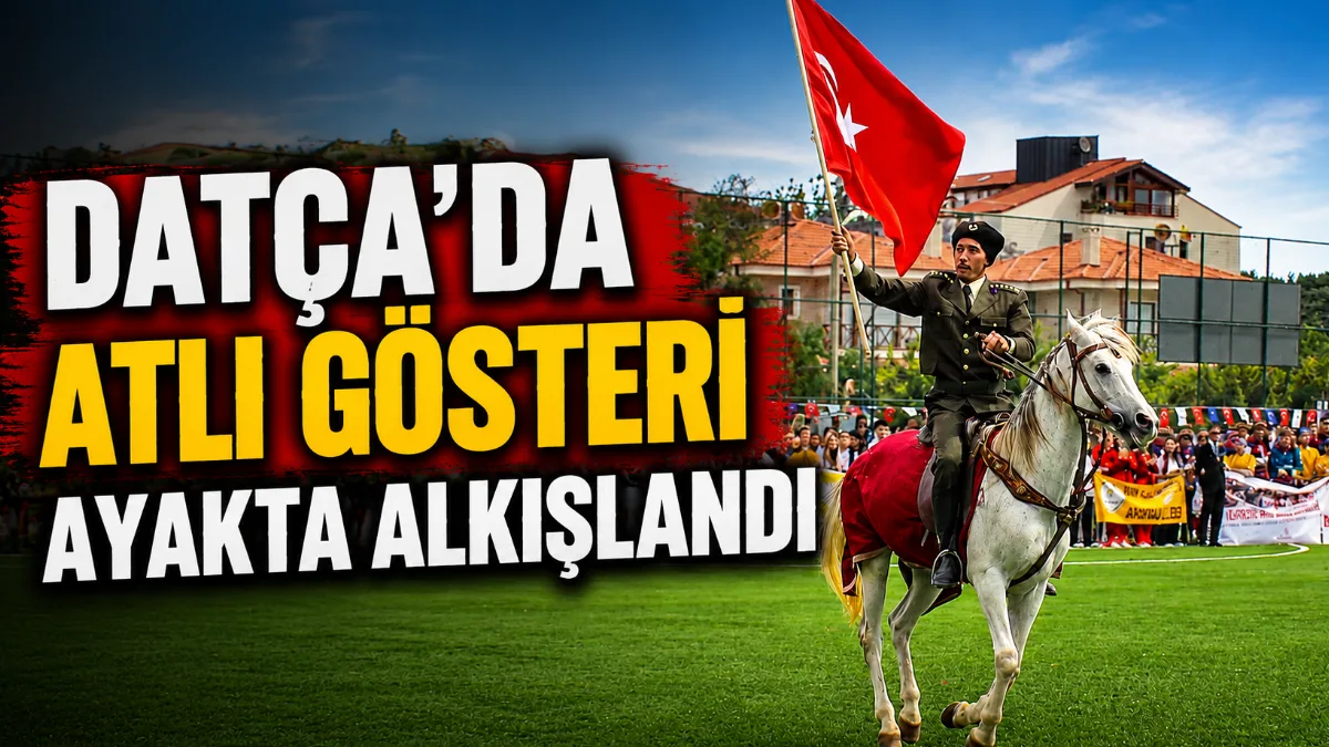 Muğla'nın Datça ilçesinde düzenlenen 19 Mayıs kutlamalarında öğrencilerin gösterileri yoğun