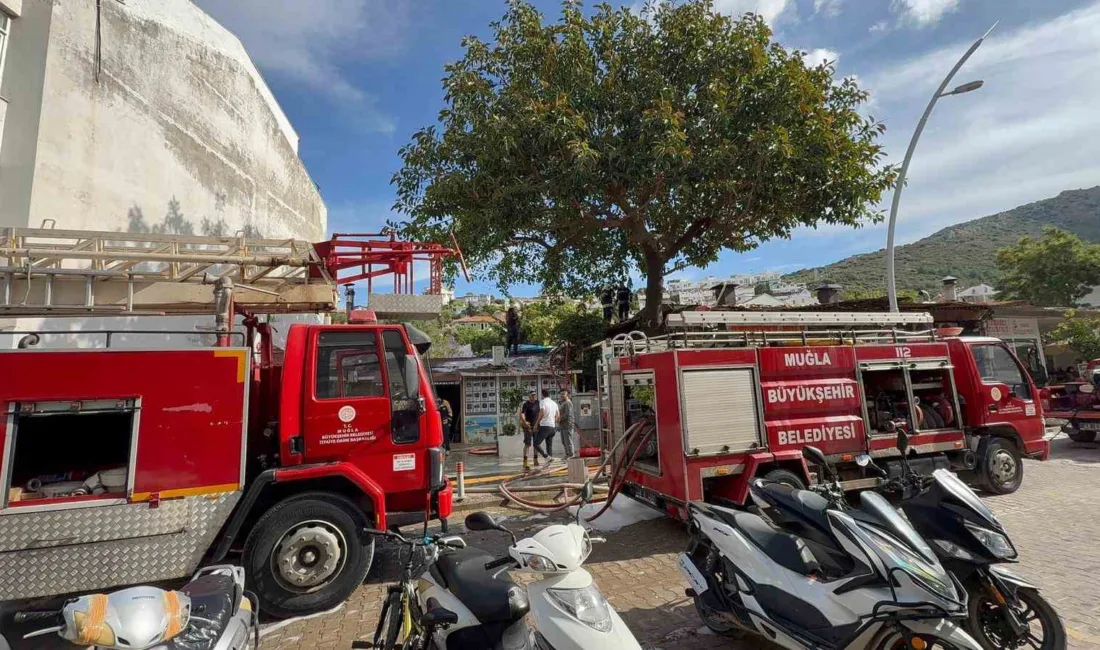 Muğla’nın Datça ilçesindeki bir restoranın bacasında çıkan ve çevrede kısa