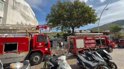 Muğla’nın Datça ilçesindeki bir restoranın bacasında çıkan ve çevrede kısa