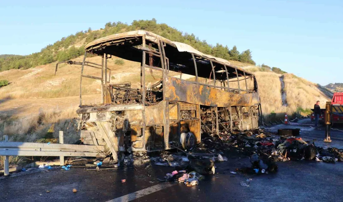 Denizli-Aydın Otoyolu'nda kontrolden çıkıp bariyerlere çarparak alev topuna dönen yolcu