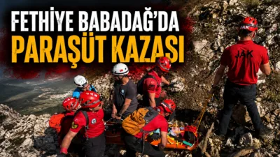 Fethiye Babadağ’da yamaç paraşütü yaparken kayalıklara düşerek ağır yaralanan Rus