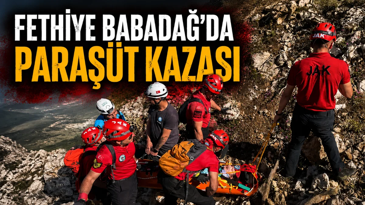Fethiye Babadağ’da yamaç paraşütü yaparken kayalıklara düşerek ağır yaralanan Rus