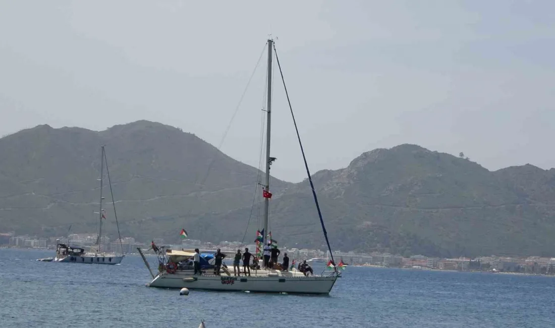 Barselona'dan yola çıkarak Marmaris'te 54 tekneye ulaşan Global Sumud Filosu,