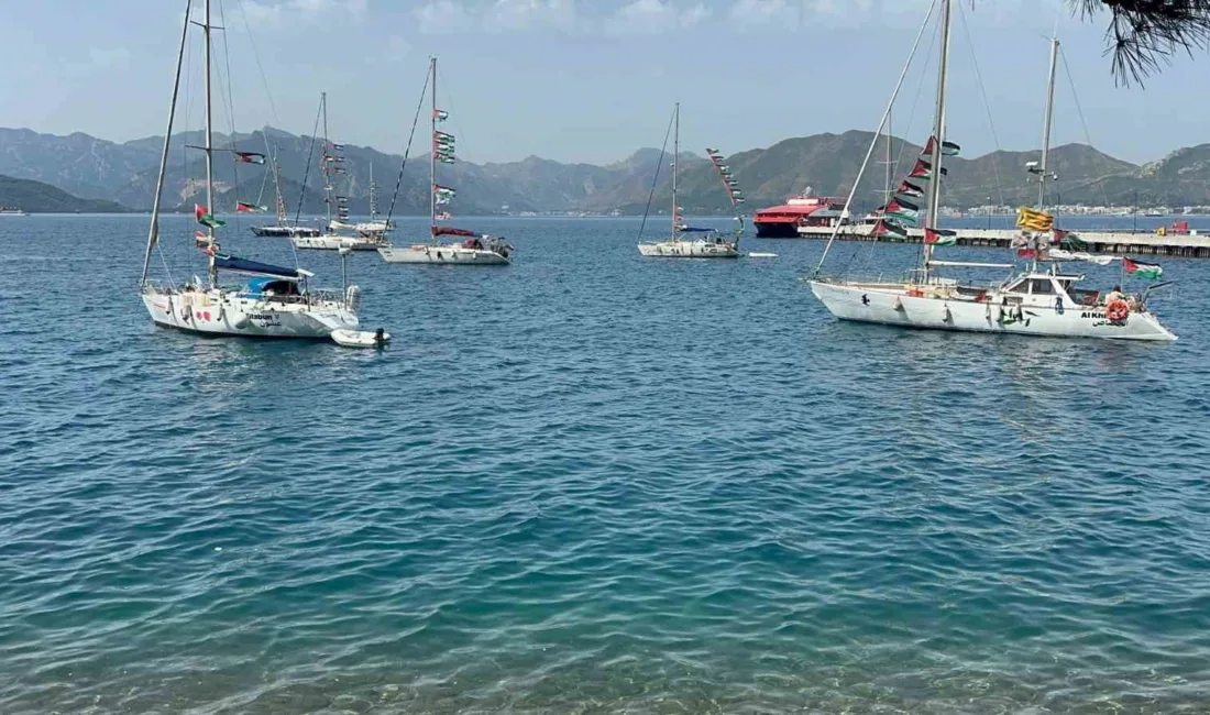 Akdeniz’de İsrail müdahalesine maruz kalan Global Sumud Filosu Marmaris’e ulaşırken,