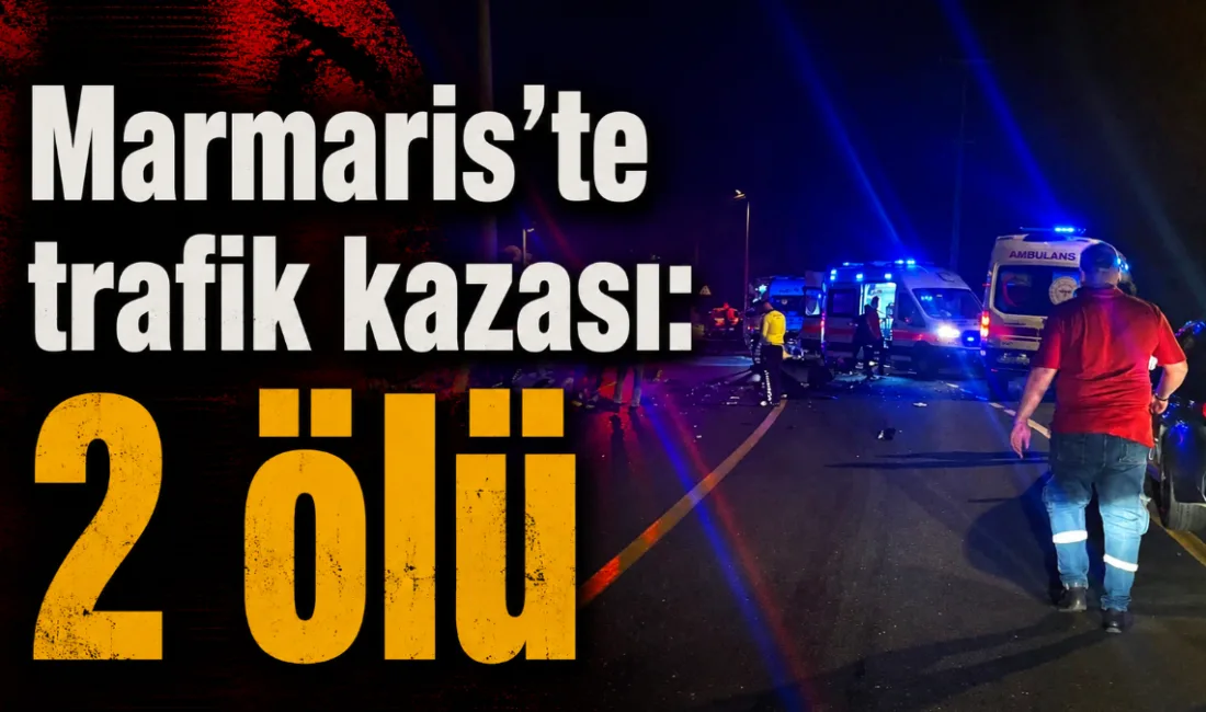 Marmaris'in İçmeler Mahallesi'nde iki motosikletin çarpışması sonucu meydana gelen feci