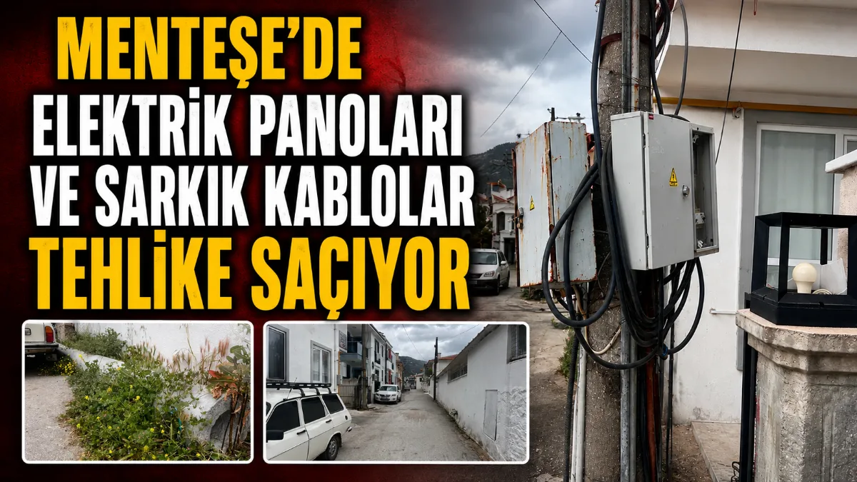 Düğerek Mahallesi Ahisinan Sokak’ta açık bırakılan elektrik panoları ve sarkan