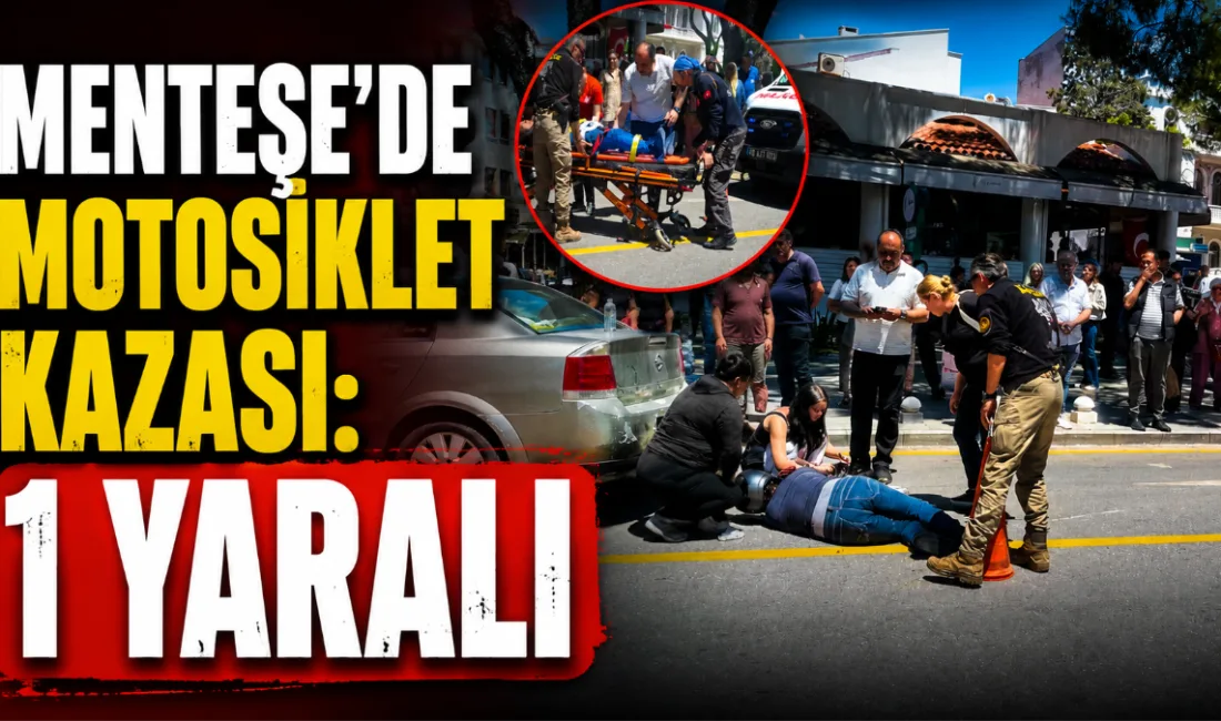 Menteşe’de üç tekerlekli motosikletin otomobile arkadan çarpması sonucu meydana gelen