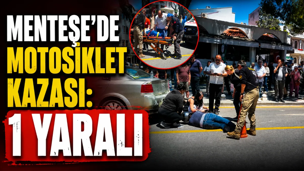 Menteşe’de üç tekerlekli motosikletin otomobile arkadan çarpması sonucu meydana gelen