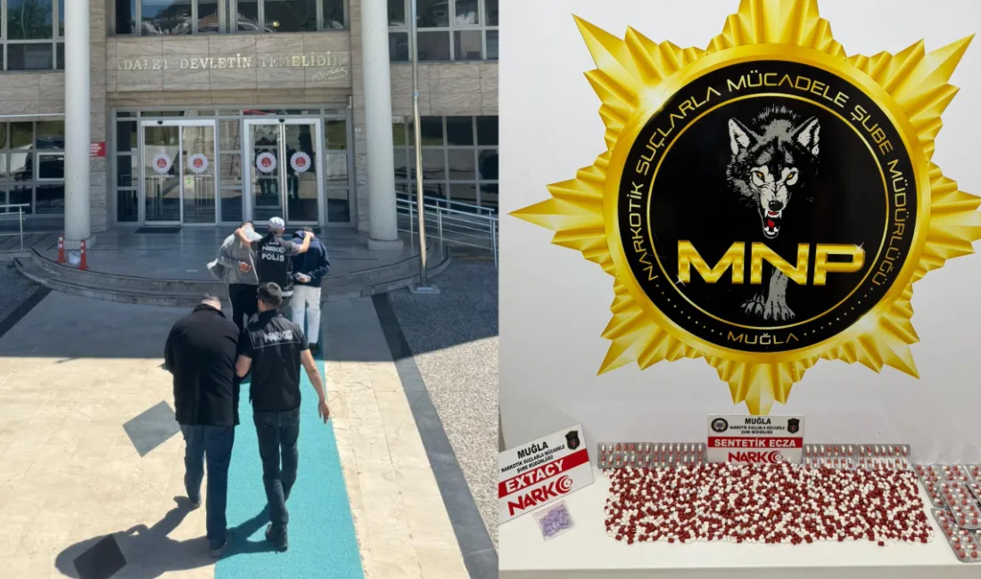 Muğla’nın Menteşe ilçesinde düzenlenen narkotik operasyonda 1348 sentetik ecza ve