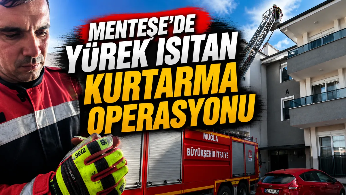 Muğla’nın Menteşe ilçesine bağlı Bayır Mahallesi’nde iki cam arasına sıkışan