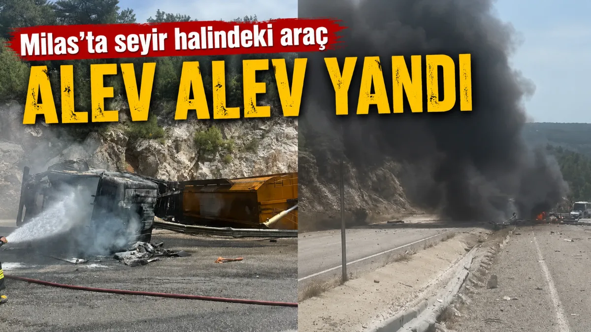 Muğla’nın Milas ilçesi Boğa Yokuşu mevkiinde seyir halindeki bir araçta