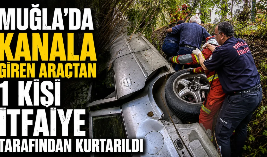 Ortaca Akıncı Mahallesi’nde meydana gelen tek taraflı trafik kazasında kanal