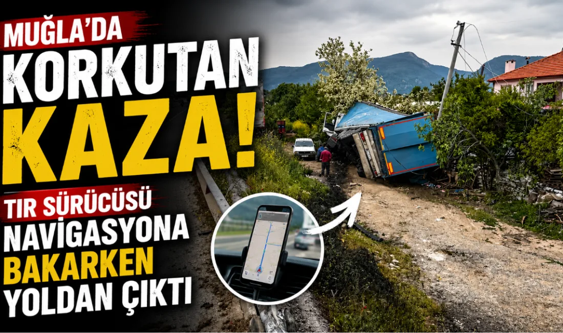 Yatağan ilçesi Bozarmut Mahallesi’nde navigasyona bakarken dikkati dağılan sürücünün kullandığı