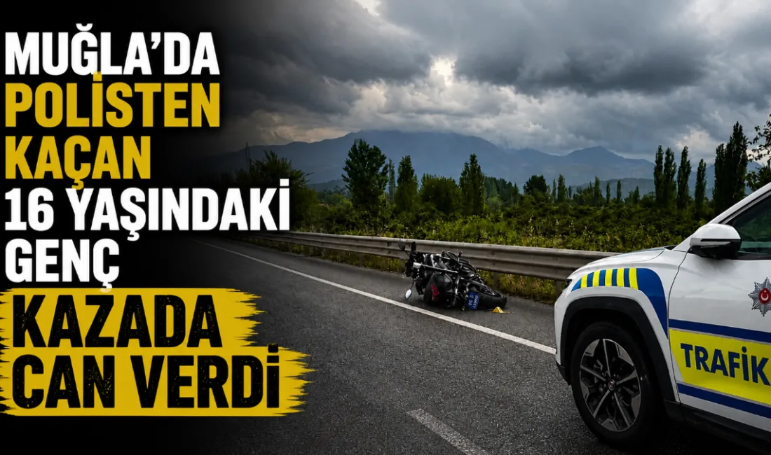 Ortaca Kocabel mevkisinde ehliyetsiz olduğu gerekçesiyle polisten kaçan 16 yaşındaki