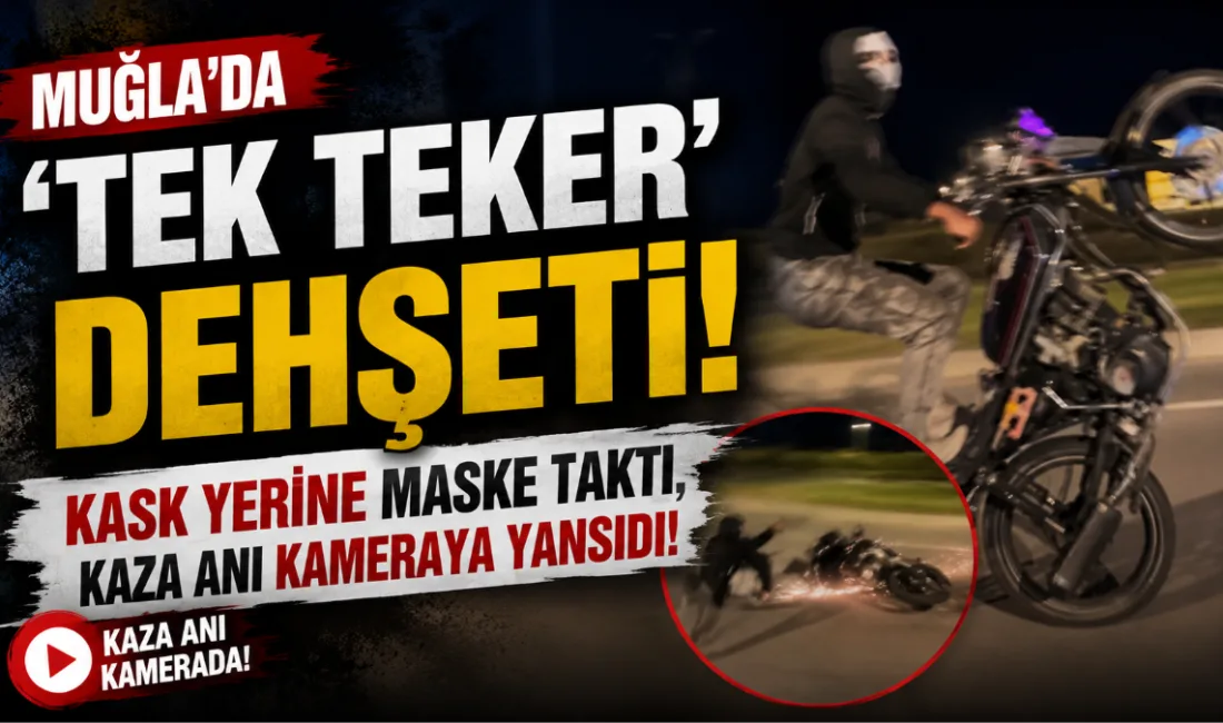 Muğla'nın Milas ilçesinde, trafikte motosikletiyle tehlikeli hareketler yapan genç sürücünün
