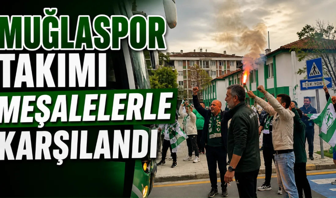 Play-off ilk turunda Şanlıurfaspor’u deplasmanda 1-0 mağlup eden Muğlaspor, taraftarların