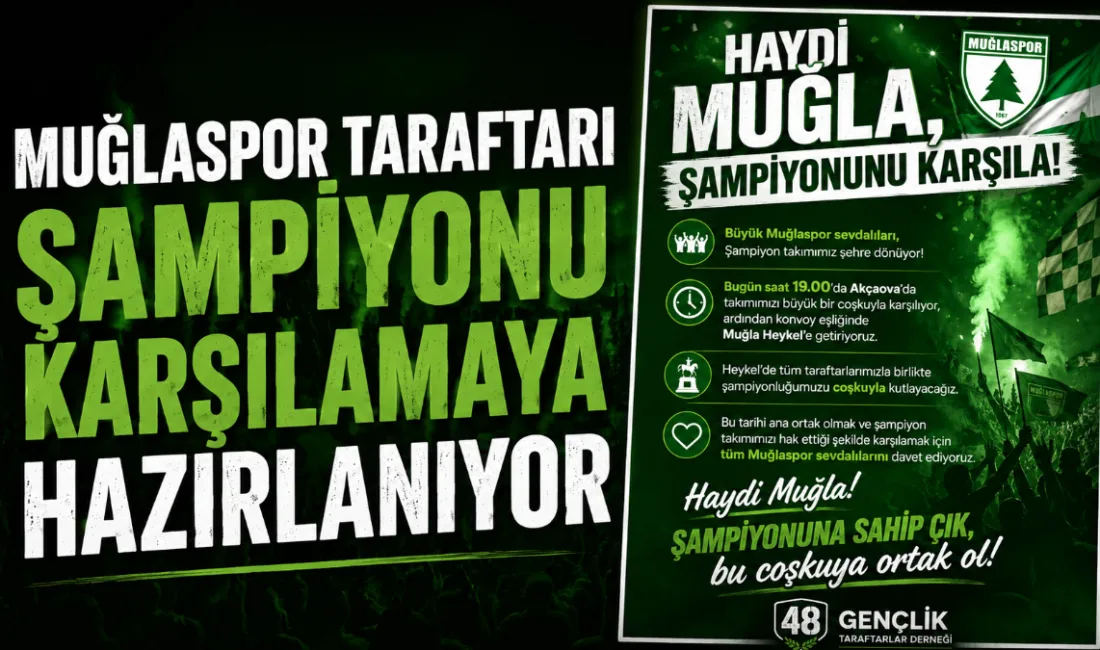 1. Lig’e yükselen Muğlaspor için Muğla’da büyük kutlama hazırlığı yapılıyor.