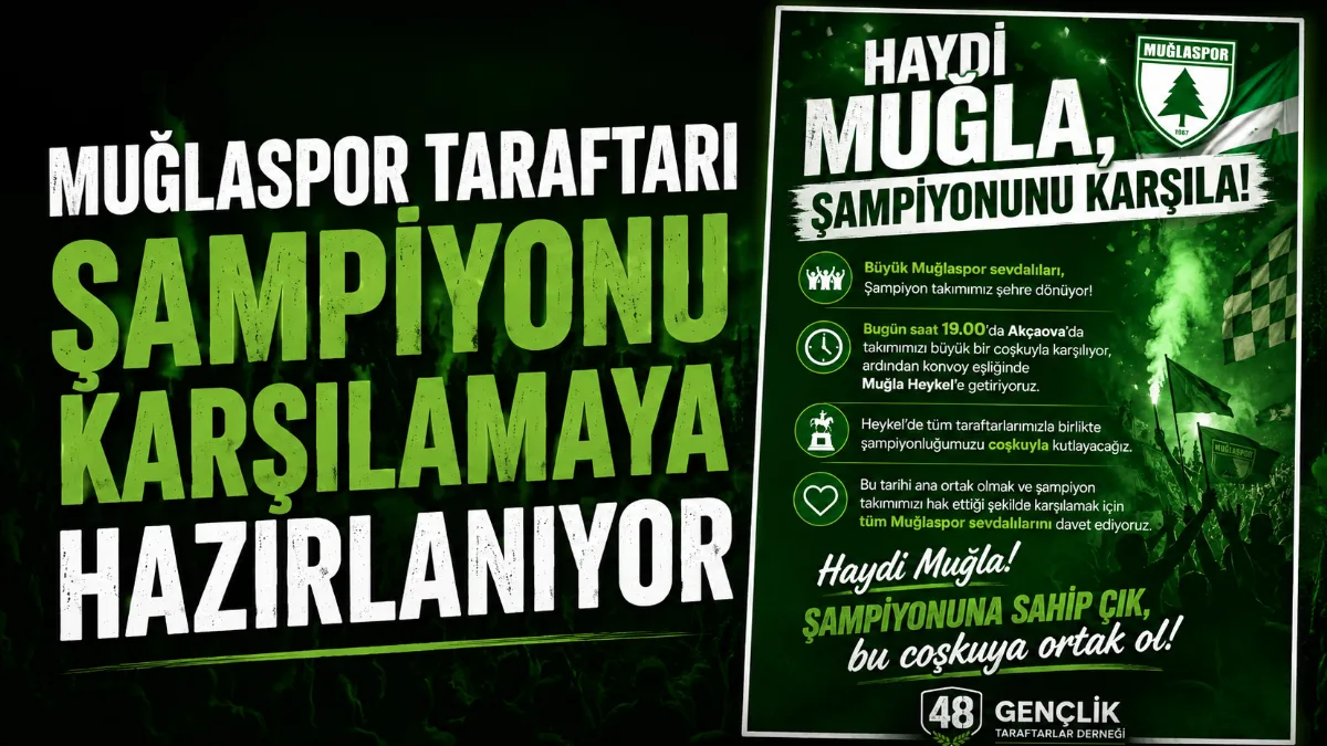 1. Lig’e yükselen Muğlaspor için Muğla’da büyük kutlama hazırlığı yapılıyor.