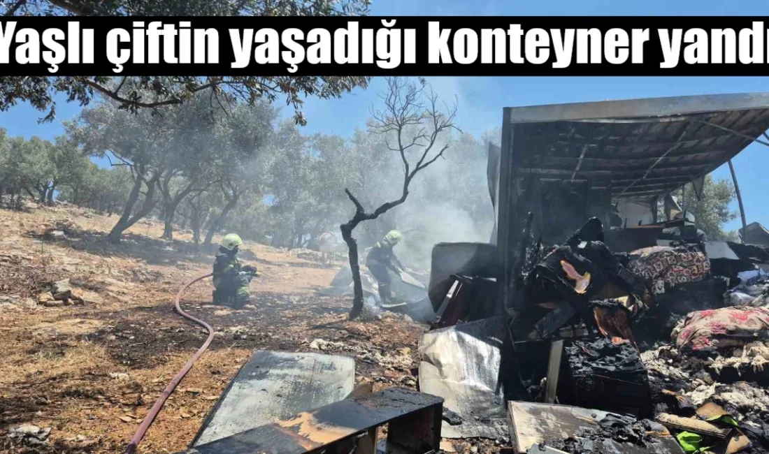 Muğla'nın Bodrum ilçesinde yaşlı bir çiftin yaşadığı konteyner evde elektrik