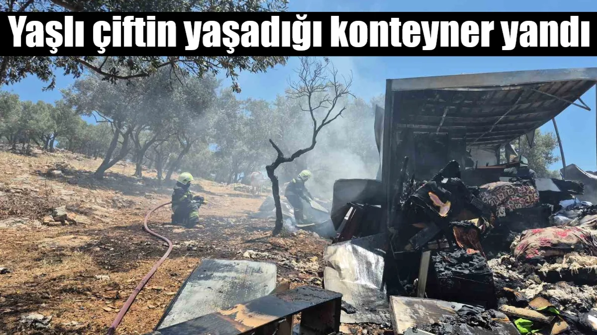 Muğla'nın Bodrum ilçesinde yaşlı bir çiftin yaşadığı konteyner evde elektrik