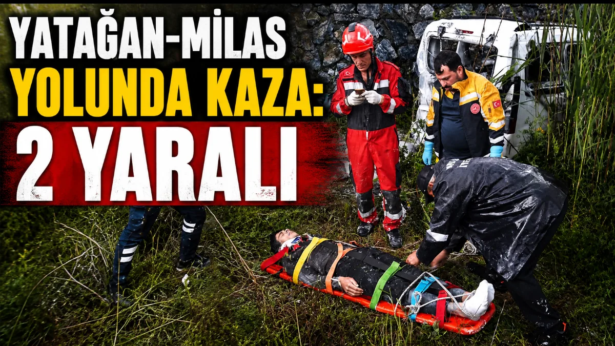 Yatağan–Milas karayolunda kontrolden çıkan otomobil yol kenarındaki şarampole devrildi. Kazada