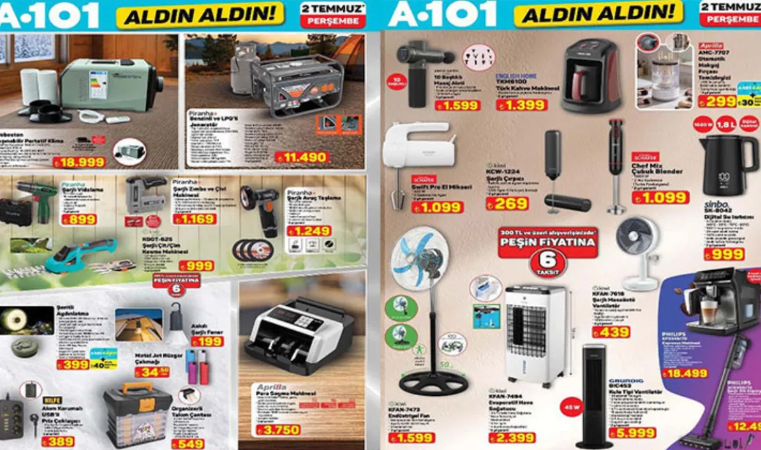"A101 Aldın Aldın 2 Temmuz 2026 aktüel ürünler kataloğu ile