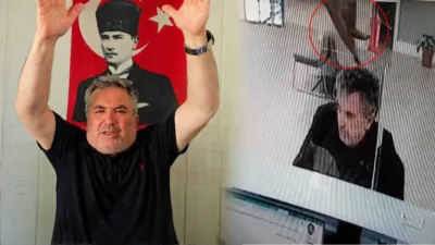 Bolu'da bir banka şubesinde işlem yaptığı esnada asma tavandan üzerine