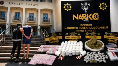 Muğla’nın Bodrum ilçesinde uyuşturucu ticareti yaptığı belirlenen bir şüphelinin ev