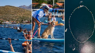 Captain İbrahim’in ev sahipliğinde Çökertme’de düzenlenen Paddle & Sunset Day,