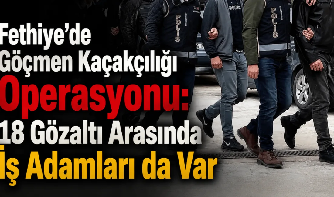 Muğla'nın Fethiye ilçesinde düzenlenen geniş çaplı göçmen kaçakçılığı operasyonu kapsamında