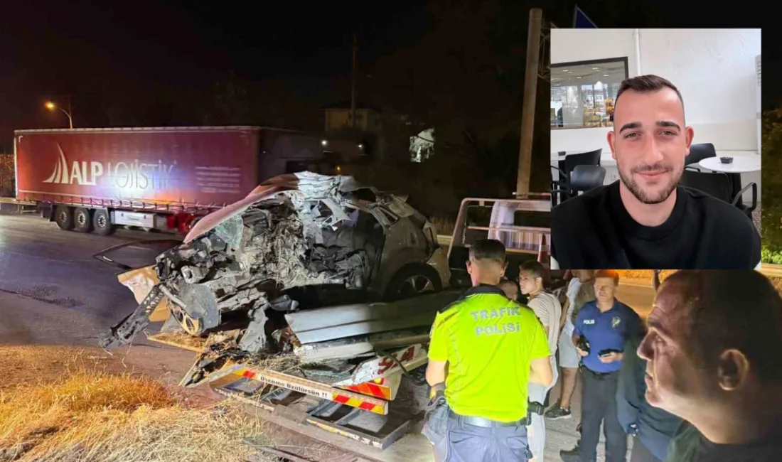 Antalya’nın Serik ilçesinde kontrolden çıkarak aydınlatma direğine çarpan otomobilin 23