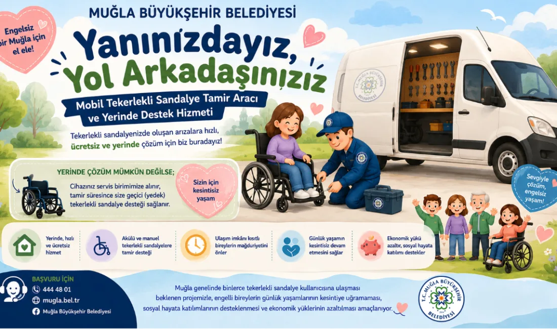 Muğla Büyükşehir Belediyesi, engelli bireylerin yaşamını kolaylaştırmak amacıyla “Mobil Tekerlekli