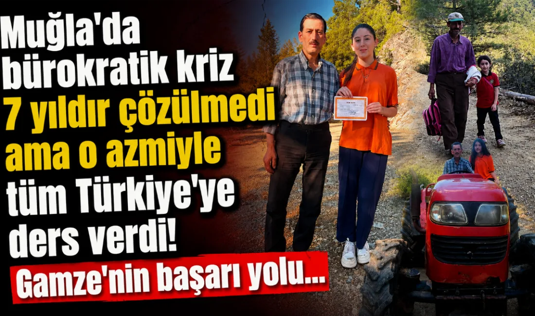 Muğla'nın Menteşe ilçesinde, evlerinin yolunun bozuk olması nedeniyle okul servisine