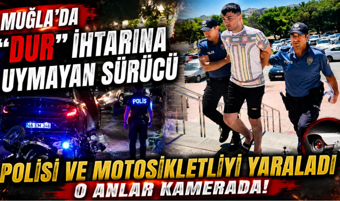Bodrum'da polisin "dur" ihtarına uymayarak kaçan, bir polis memuru ile