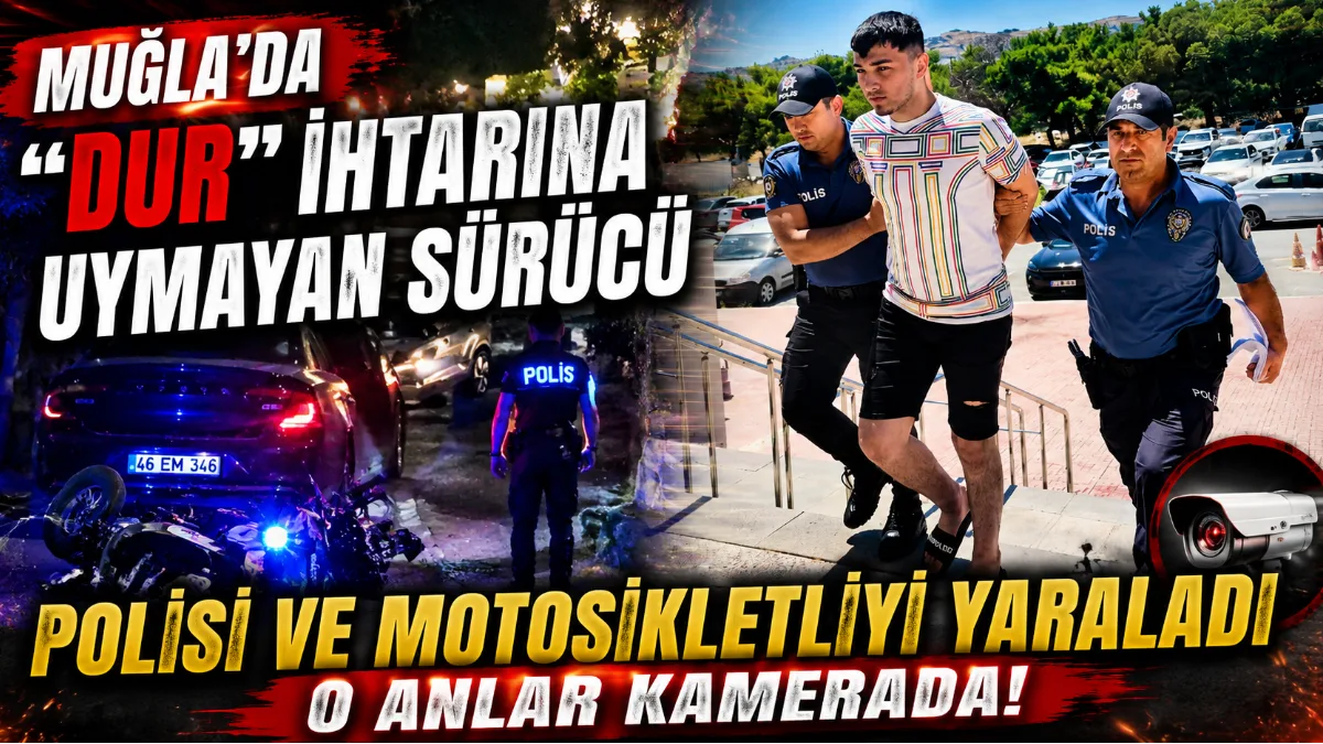 Bodrum'da polisin "dur" ihtarına uymayarak kaçan, bir polis memuru ile