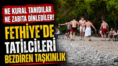 Fethiye’nin Akmaz Plajı’nda yüksek sesli müzik ve taşkın davranışlarıyla çevreyi