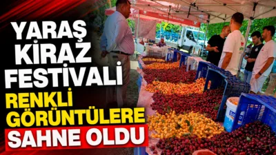 Festivalin ilk kez düzenlendiği Yaraş Mahallesi’nde, üreticiler kiraz başta olmak